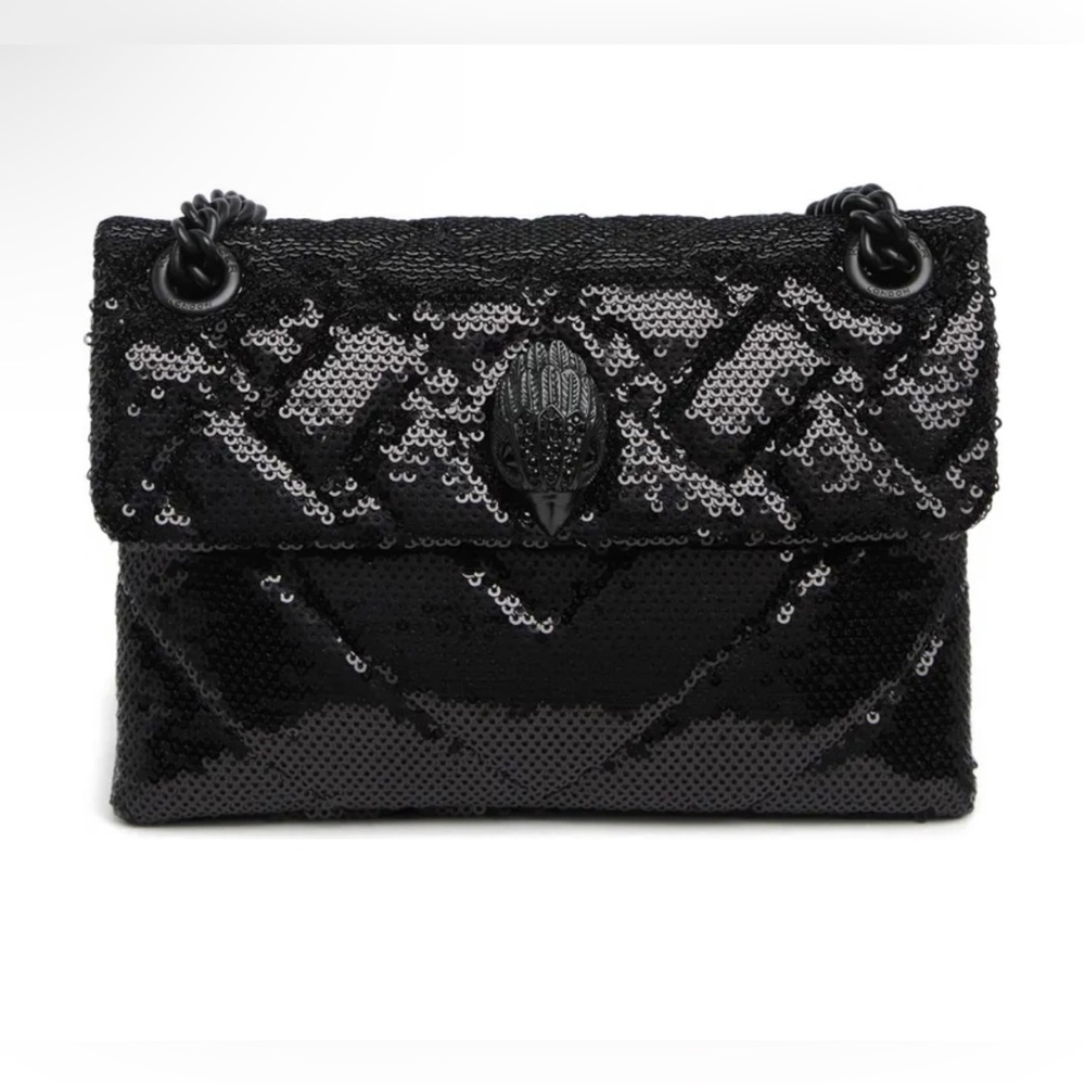 KURT GEIGER LONDON Mini Kensington Black Sequins Shoulder Bag - Picture 2 of 6